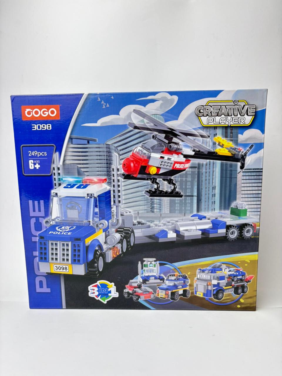 COGO Police Creative Player 3-in-1 Building Blocks Set – 249 Pieces (Ages 6+)