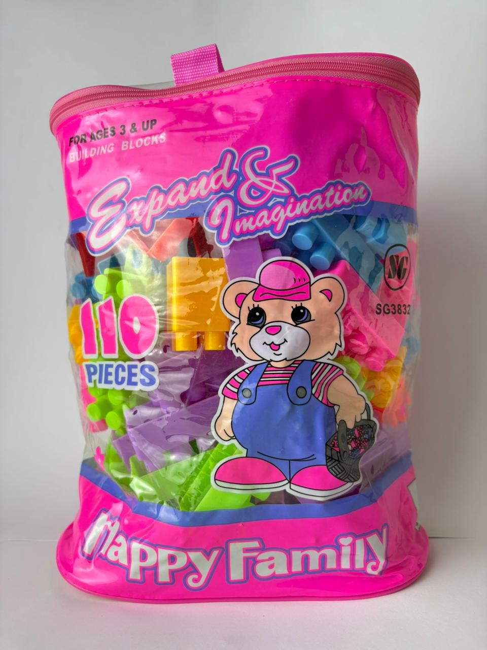 🧩 Happy Family Building Blocks Set – 110 Pieces | Educational Kids Toy (Ages 3+)