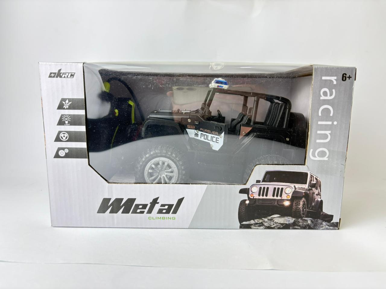 Remote Control Police Jeep – Metal Climbing Racing Car (6+)