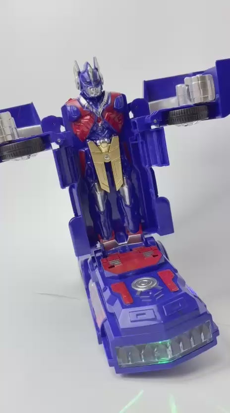 Robot Super Change Truck – 2-in-1 Transforming Truck to Robot Toy with Lights & Sound